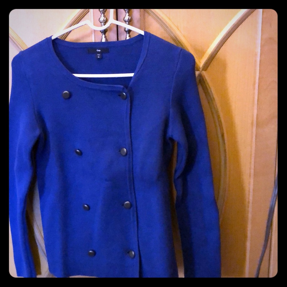 Double breasted Celeste blue cardigan